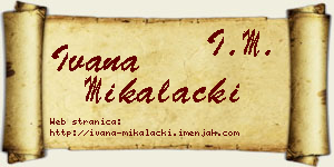 Ivana Mikalački vizit kartica